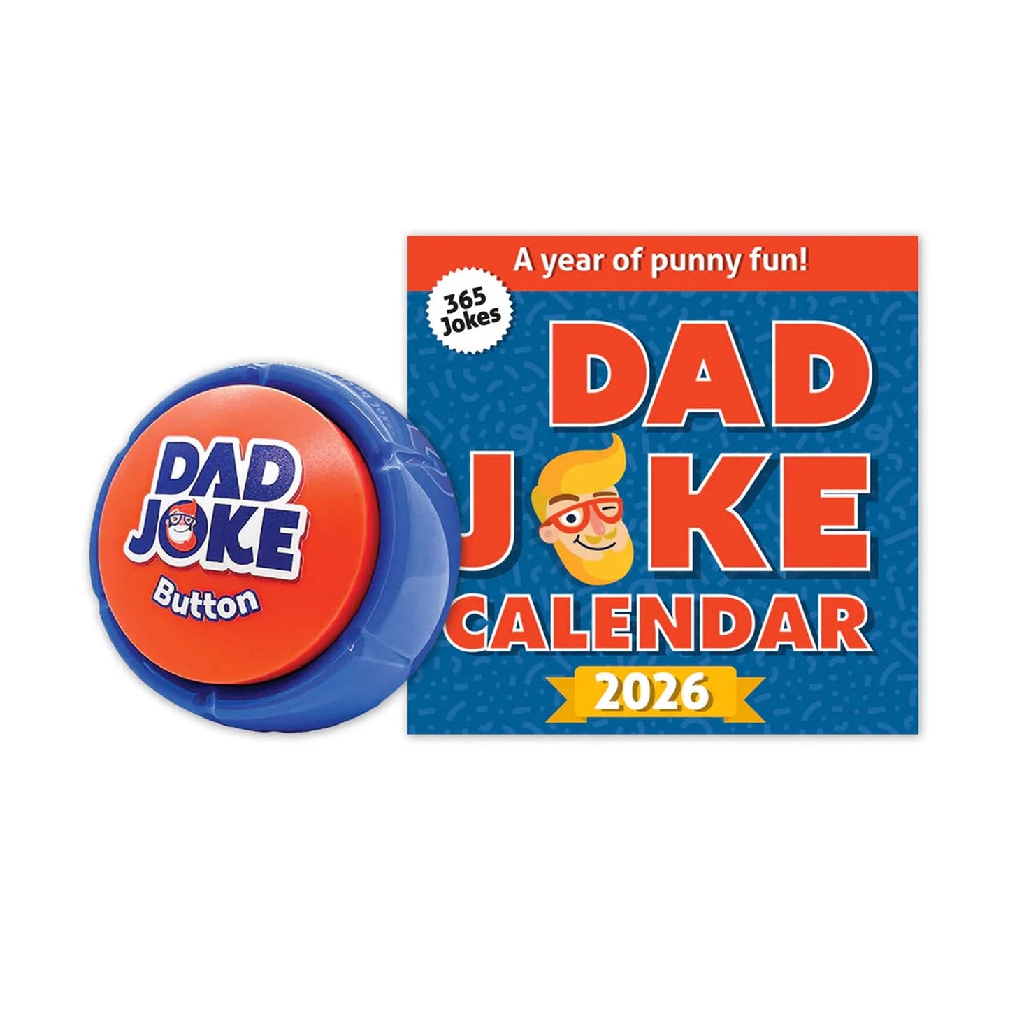 2026 Dad Joke Gift Set | Includes: (1) Desktop Calendar & (1) Dad Joke Button