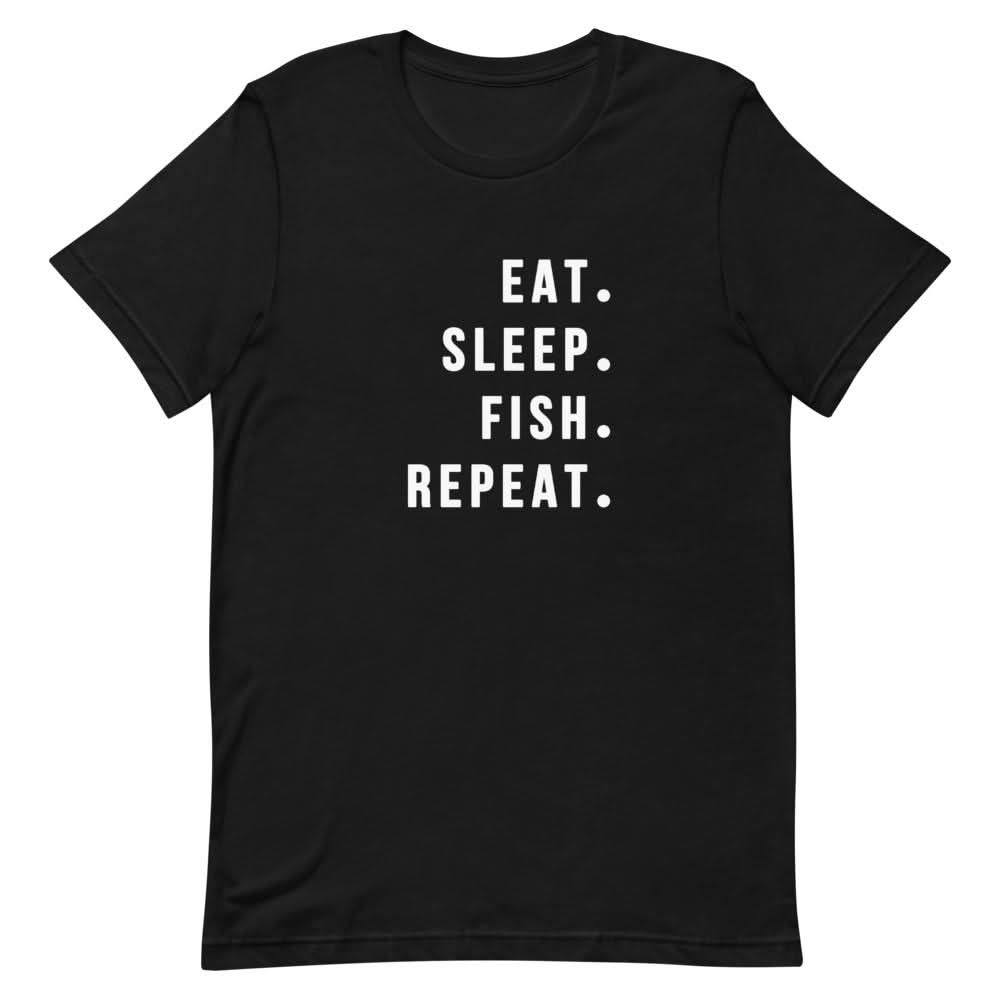 Eat Sleep Fish Repeat Shirt Clothing That Is So Dad Black XS