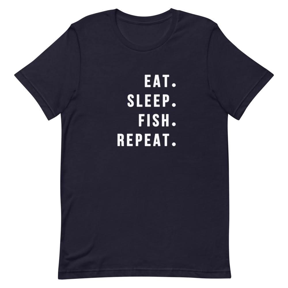 Eat Sleep Fish Repeat Shirt Clothing That Is So Dad Navy XS