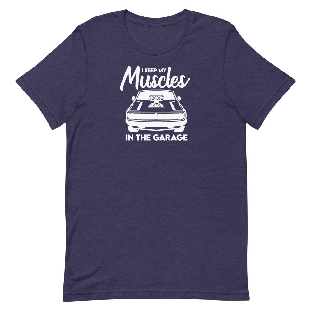 Muscles In The Garage T-Shirt Clothing That Is So Dad Heather Midnight Navy XS