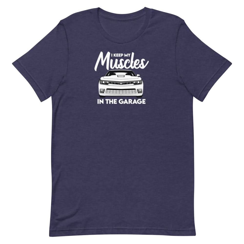 Muscles In The Garage T-Shirt Clothing That Is So Dad Heather Midnight Navy XS