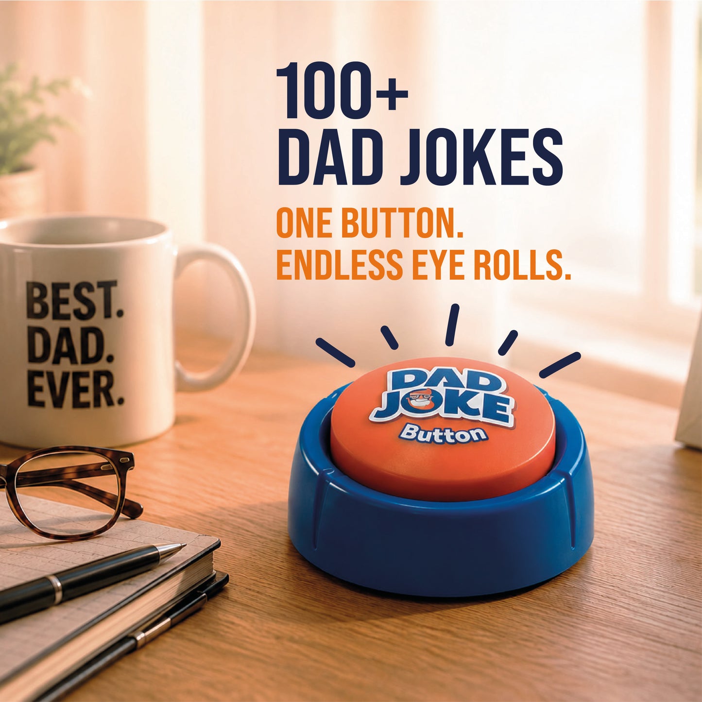The That Is So Dad Joke Button | 100+ Corny Jokes is a funny present for dad, perfect with a “Best. Dad. Ever.” mug—guaranteed to spark endless eye rolls and laughter for Father’s Day or any occasion.