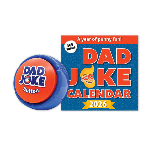 2026 Dad Joke Gift Set | Includes: (1) Desktop Calendar & (1) Dad Joke Button