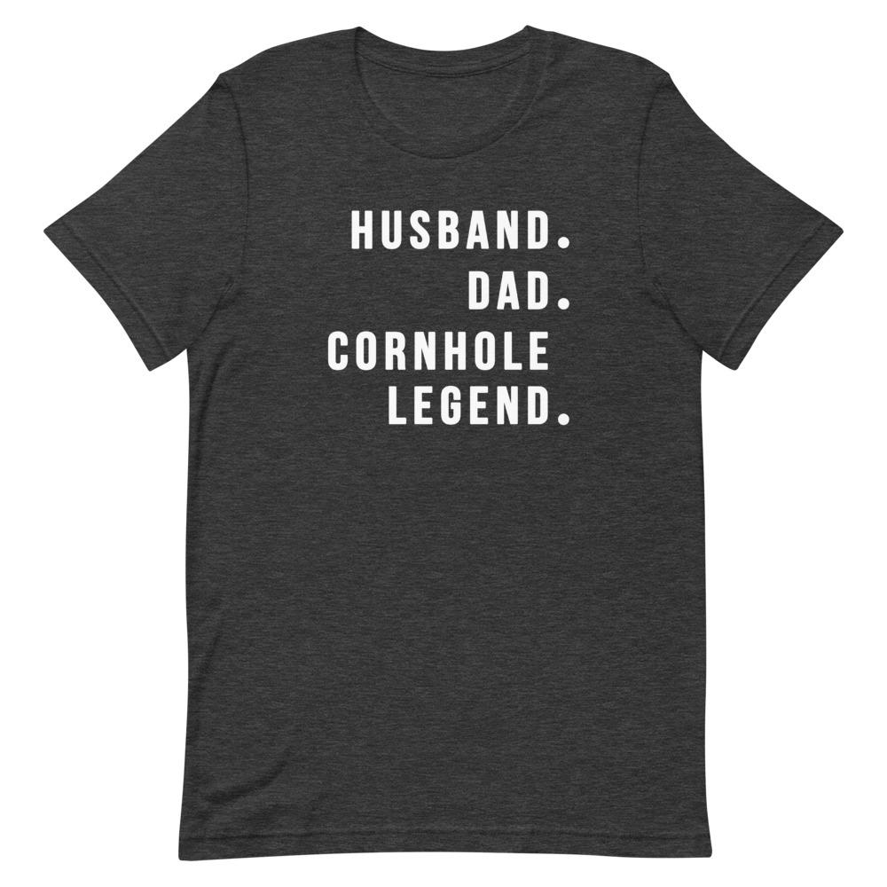 Cornhole Legend Shirt Clothing That Is So Dad Dark Grey Heather XS 