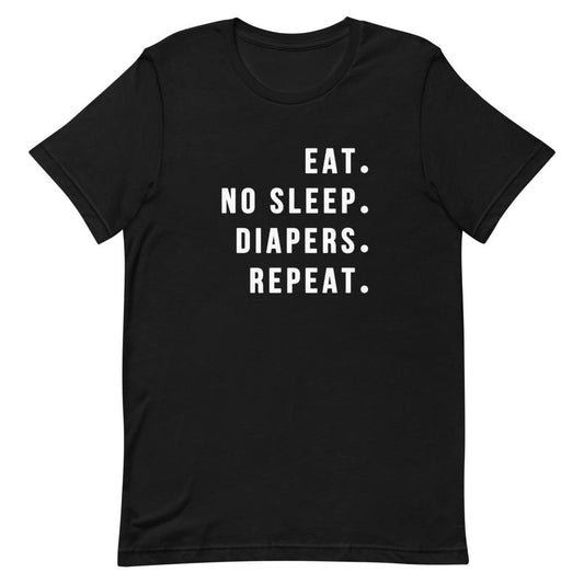 Eat No Sleep Diapers Repeat Shirt That Is So Dad Black XS 