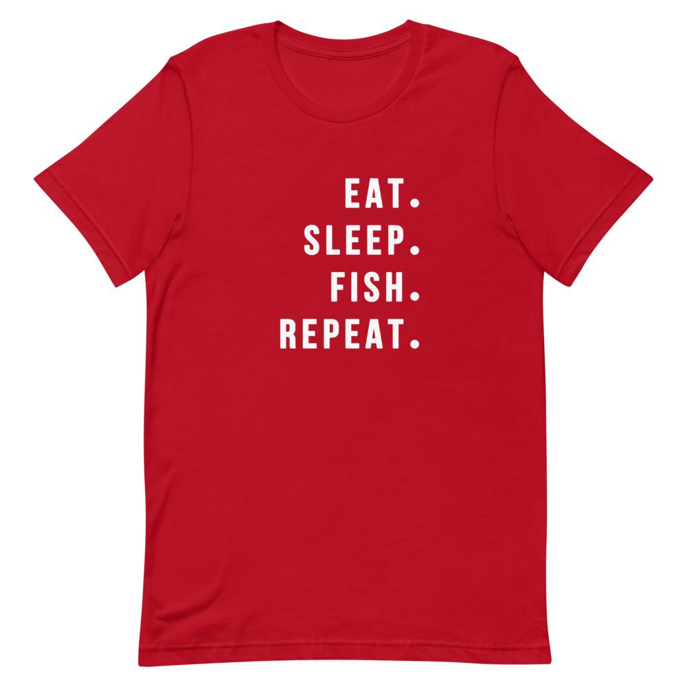 Eat Sleep Fish Repeat Shirt Clothing That Is So Dad Red S 