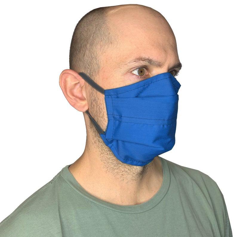 Large - 3XL Face Mask with Pocket Filter & Soft Adjustable Elastic Face Mask Square Up Fashions Royal Blue 1 Individual 