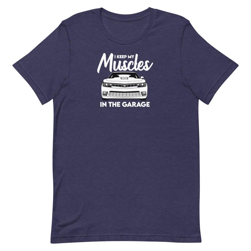Muscles In The Garage T-Shirt Clothing That Is So Dad Heather Midnight Navy XS 