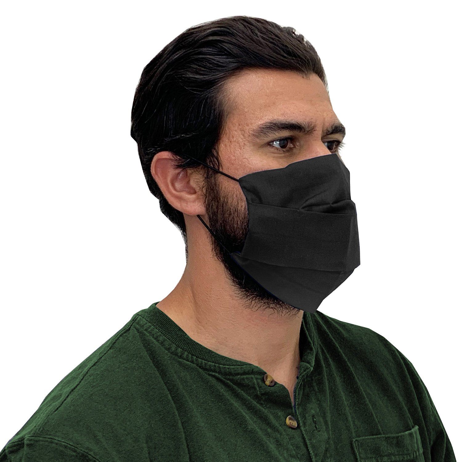 XL Face Mask- Reusable & Washable with Cotton Blend Fabric - Adjustable with Pocket Filter Face Mask Square Up Fashions Black 1 Individual 