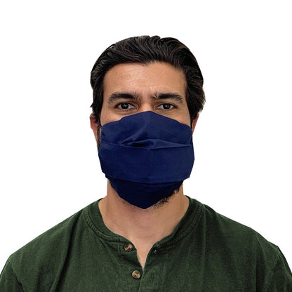 XL Face Mask- Reusable & Washable with Cotton Blend Fabric - Adjustable with Pocket Filter Face Mask Square Up Fashions Navy Blue 1 Individual 
