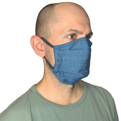 XL Face Mask- Reusable & Washable with Cotton Blend Fabric Face Mask Square Up Fashions Chambray 1 Individual 
