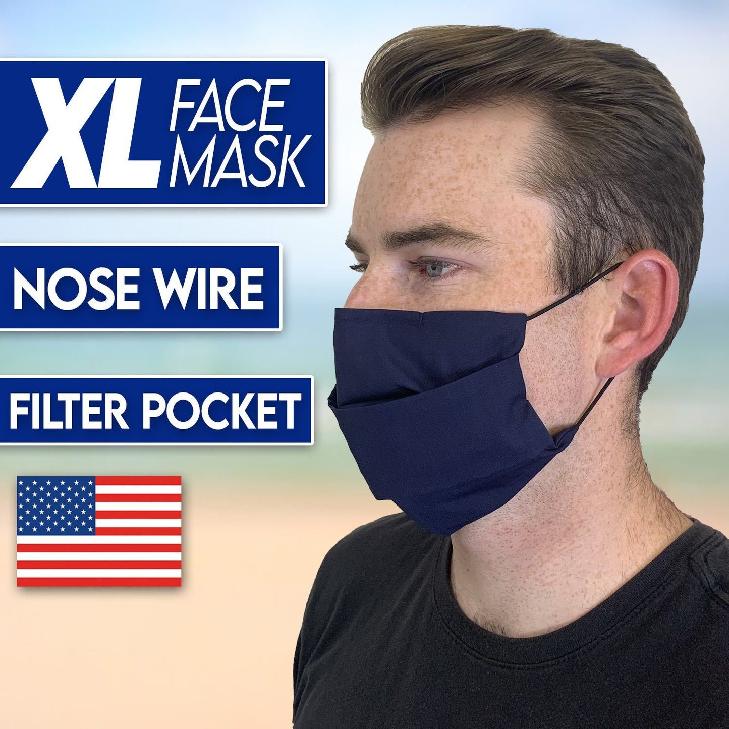 XL Face Mask with Nose Wire Face Mask Square Up Fashions 